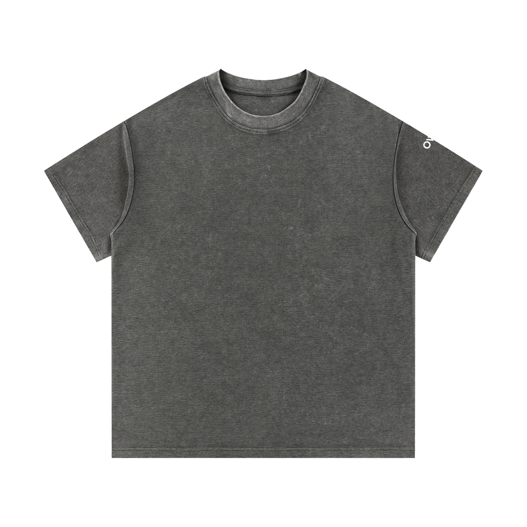 OWL Mineral Wash Waffle Knit Tee