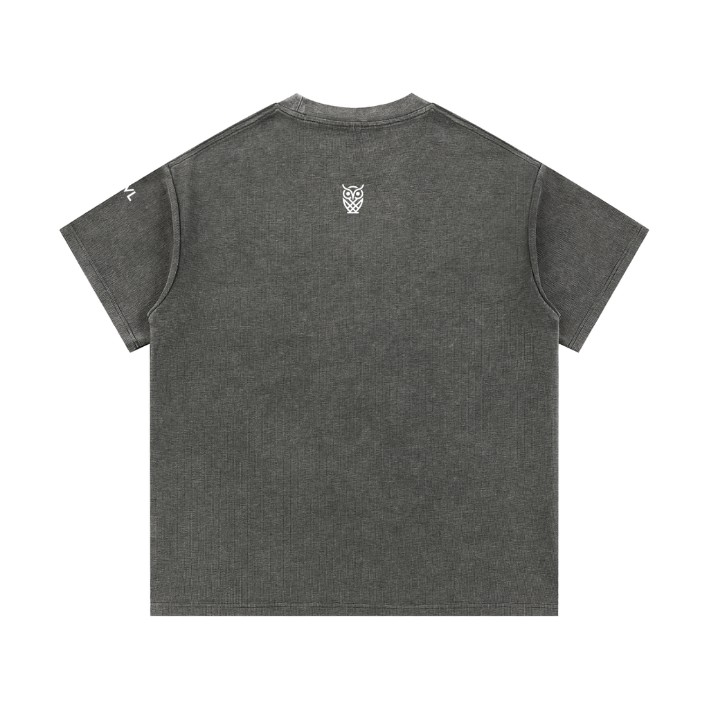 OWL Mineral Wash Waffle Knit Tee